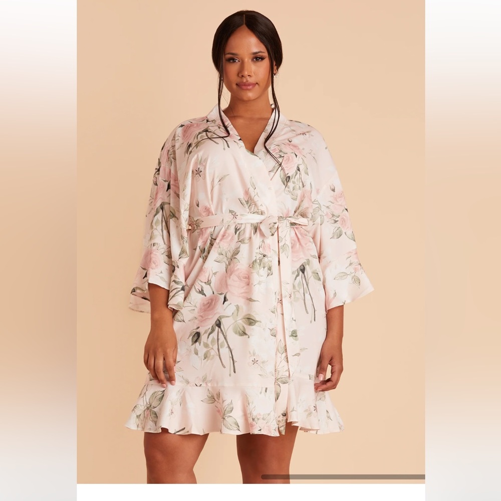 Birdy Grey Floral Kimono Robe - Pink and White